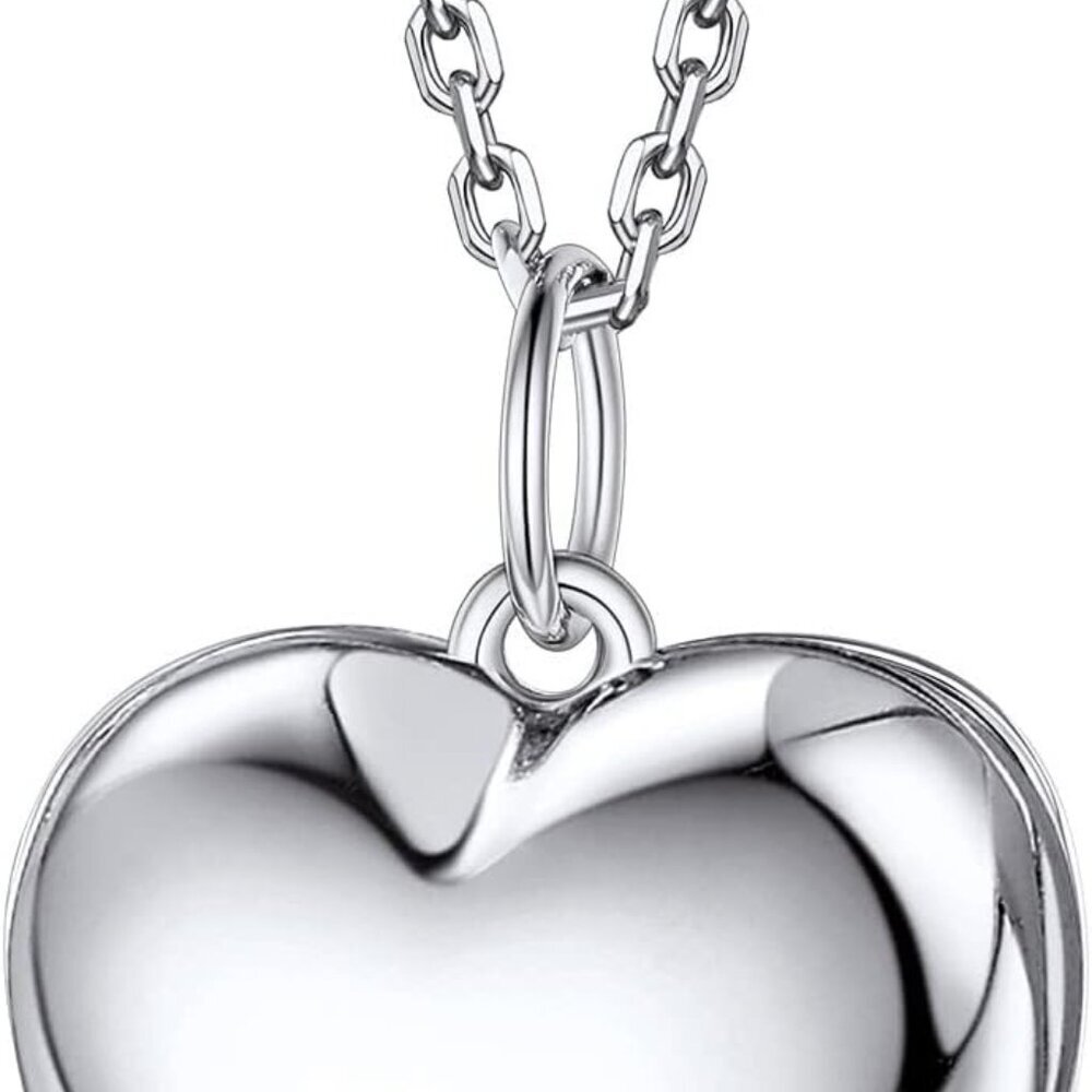 Sterling Silver Heart Locket Necklace Small Dainty Gift For Women